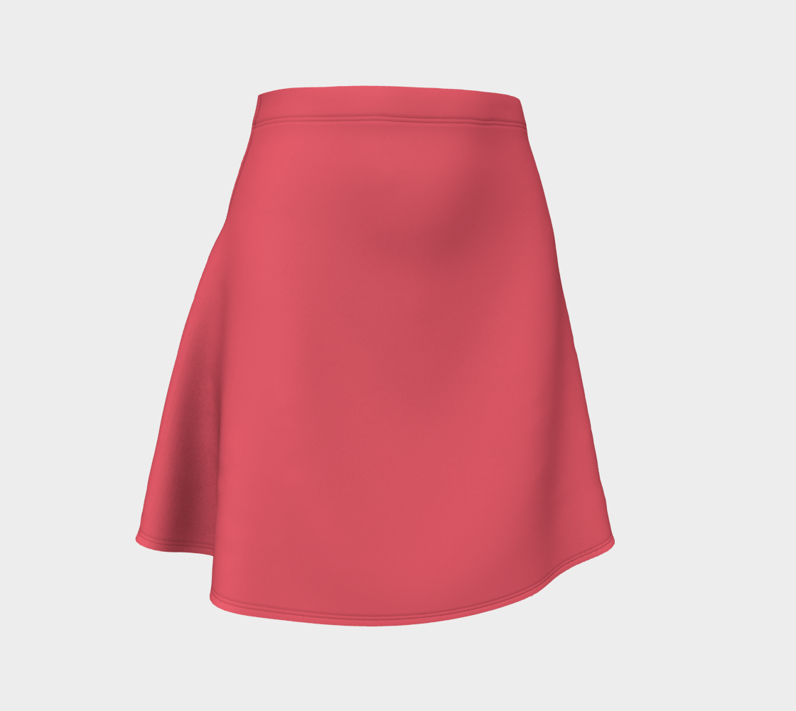 Solid Flare Skirt - Coral - SummerTies