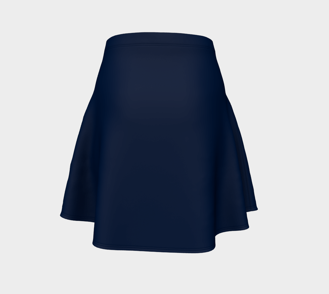 Solid Flare Skirt - Navy - SummerTies