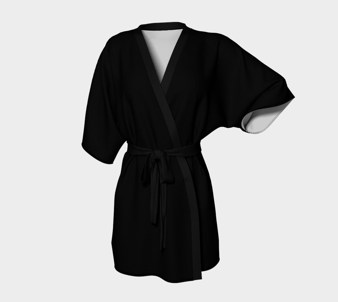 Solid Kimono Robe - Black - SummerTies