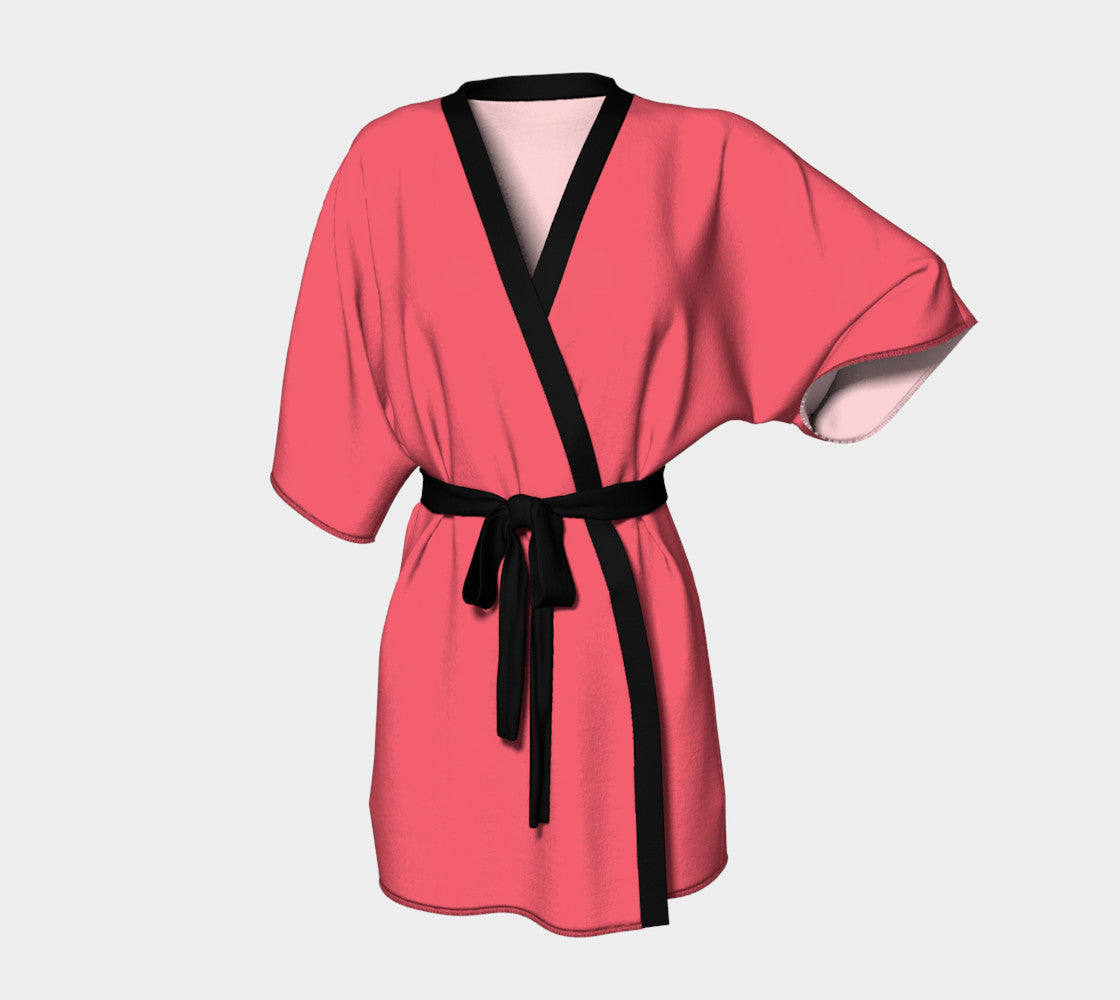 Solid Kimono Robe - Coral - SummerTies