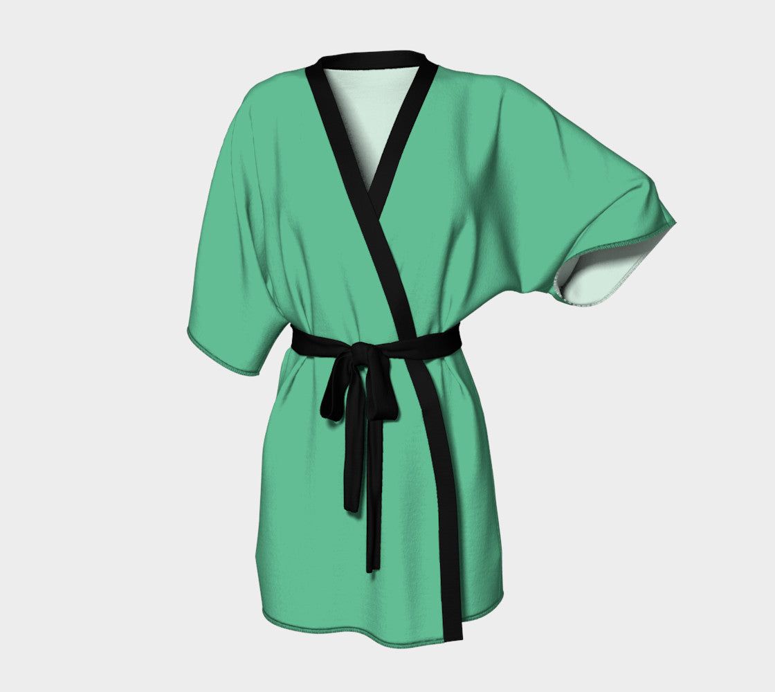 Solid Kimono Robe - Light Green - SummerTies