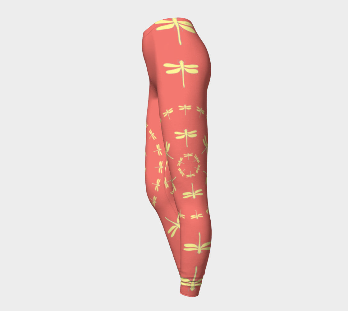 Dragonfly Adult Leggings - Orange - SummerTies