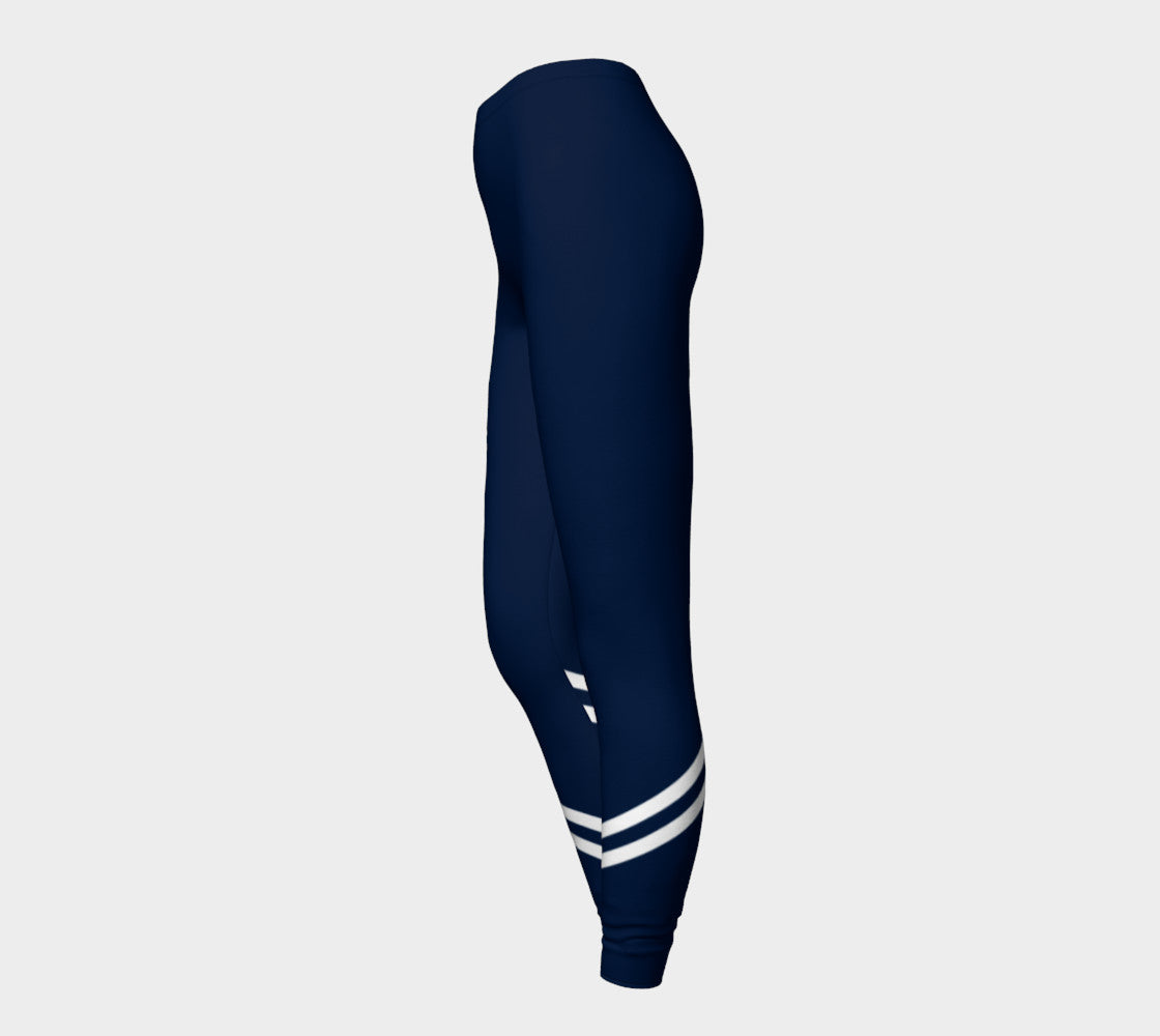 Stripe Adult Leggings - White on Navy - SummerTies