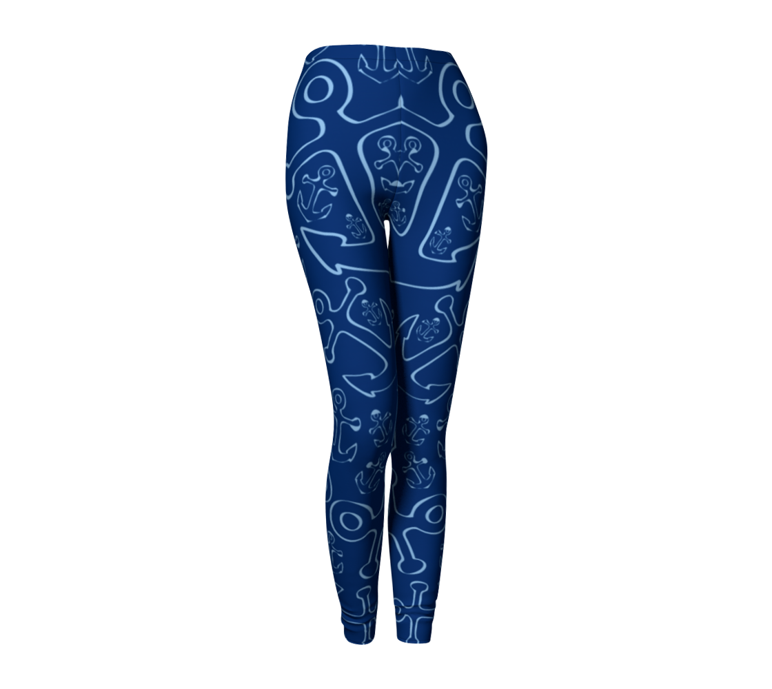 Anchor Dream Adult Leggings - Navy - SummerTies