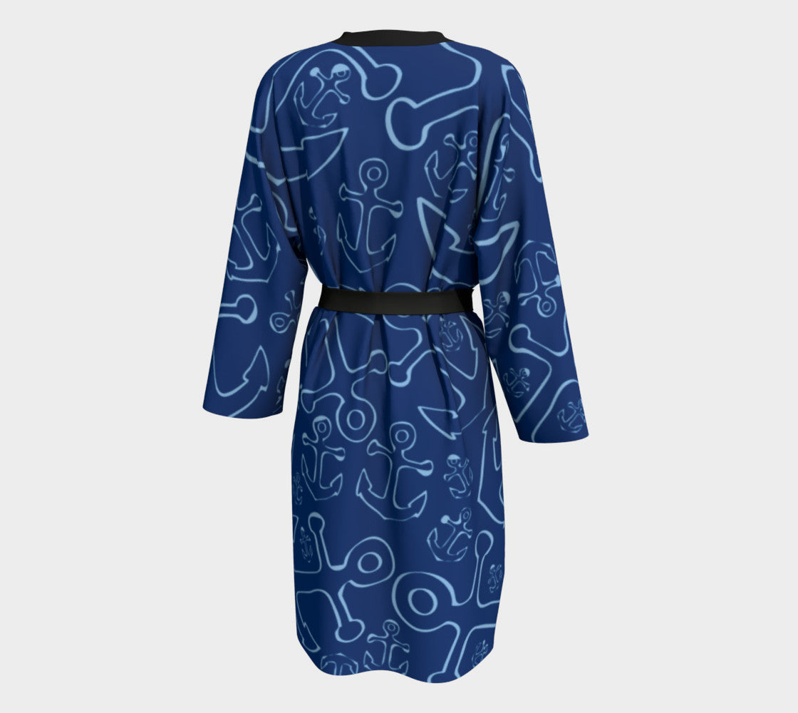 Anchor Dream Peignoir - Blue on Navy - SummerTies