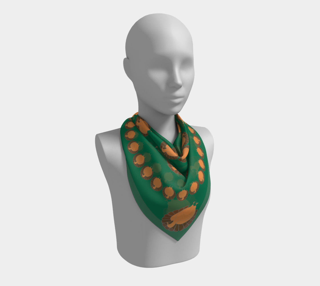 Turkey Square Scarf - Green - SummerTies