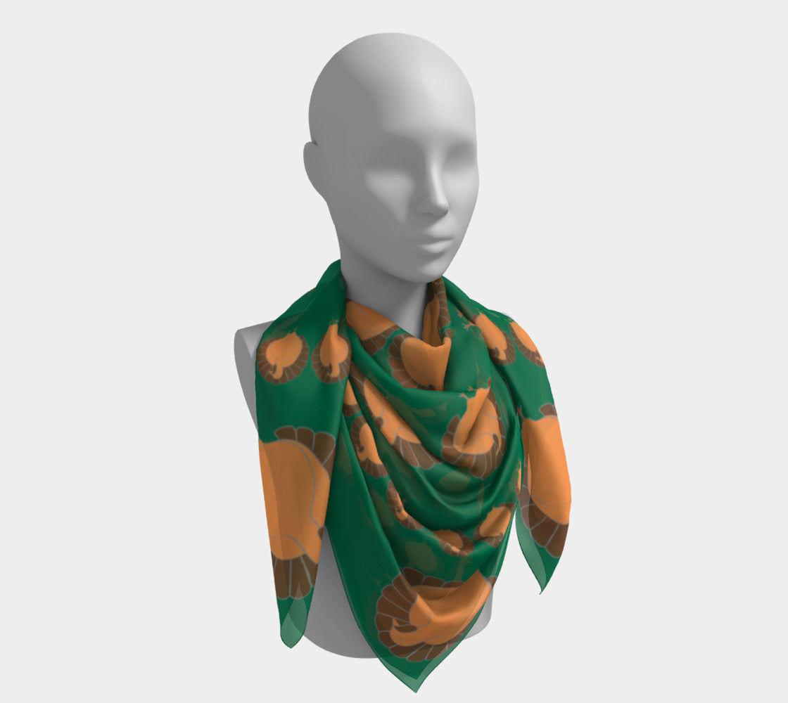 Turkey Square Scarf - Green - SummerTies