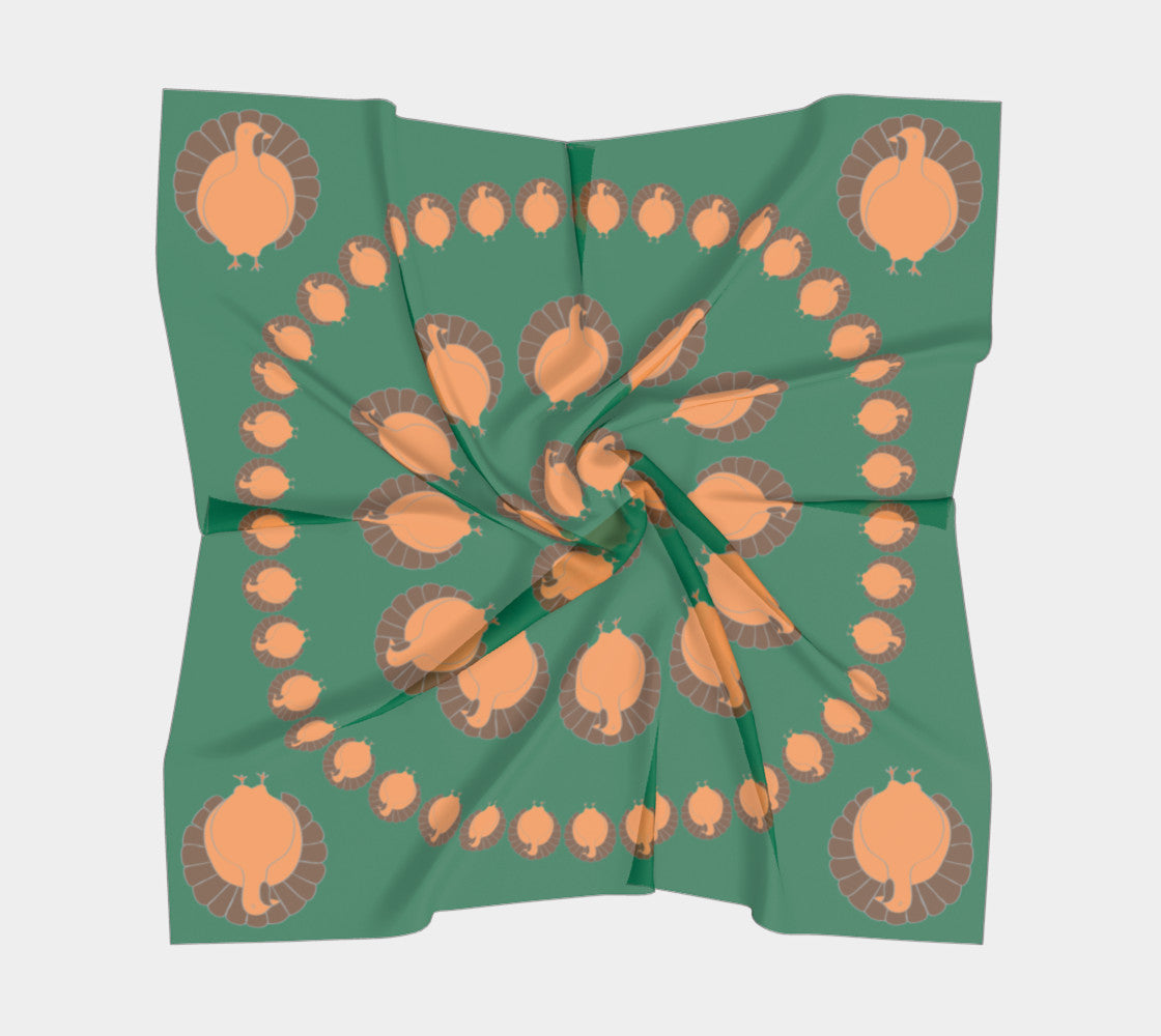 Turkey Square Scarf - Green - SummerTies