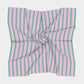 Striped Square Scarf - Green on Pink - SummerTies