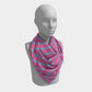 Striped Square Scarf - Light Blue on Pink - SummerTies