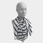 Striped Square Scarf - Navy on White - SummerTies