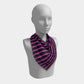 Striped Square Scarf - Pink on Navy - SummerTies