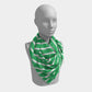 Striped Square Scarf - White on Green - SummerTies