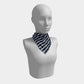Striped Square Scarf - White on Navy - SummerTies