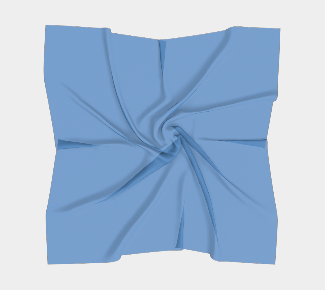 Solid Square Scarf - Blue - SummerTies