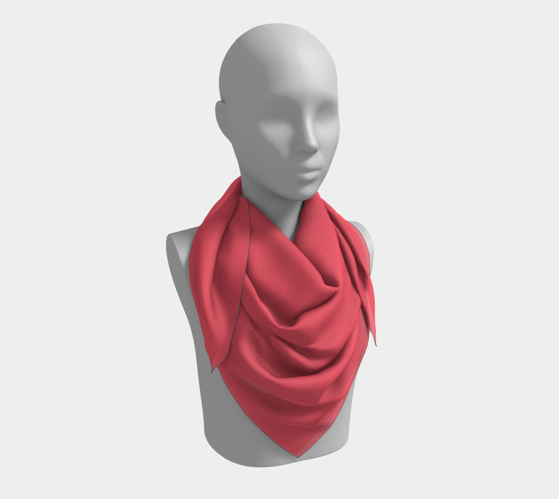Solid Square Scarf - Coral - SummerTies