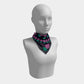 Pineapple Square Scarf - Pink & Green on Dark Navy