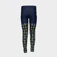 Anchor Legs and Hip Youth Leggings - Yellow on Navy - SummerTies