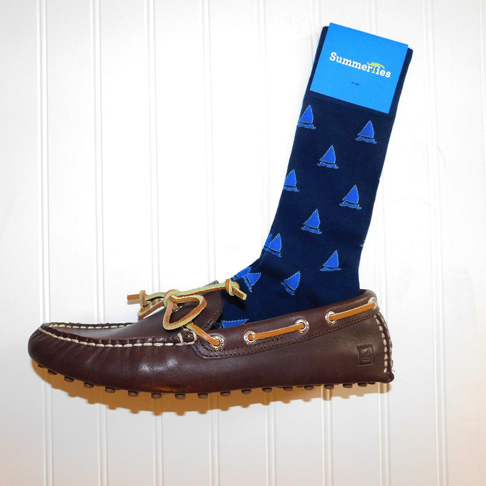 Sailboat Socks - Men's Mid Calf - SummerTies