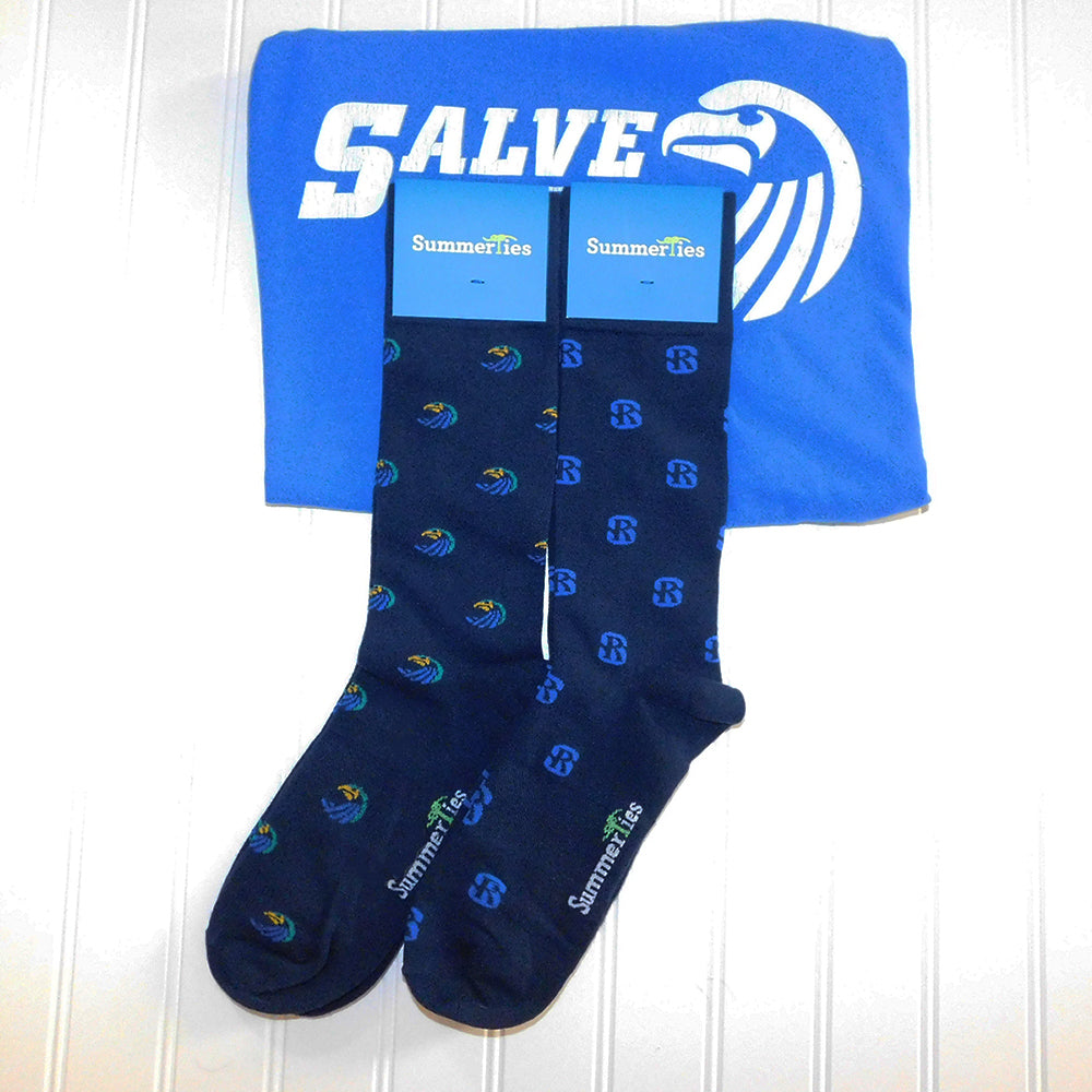 Salve Regina University Socks - Seahawk Logo - Men's Mid Calf - SummerTies