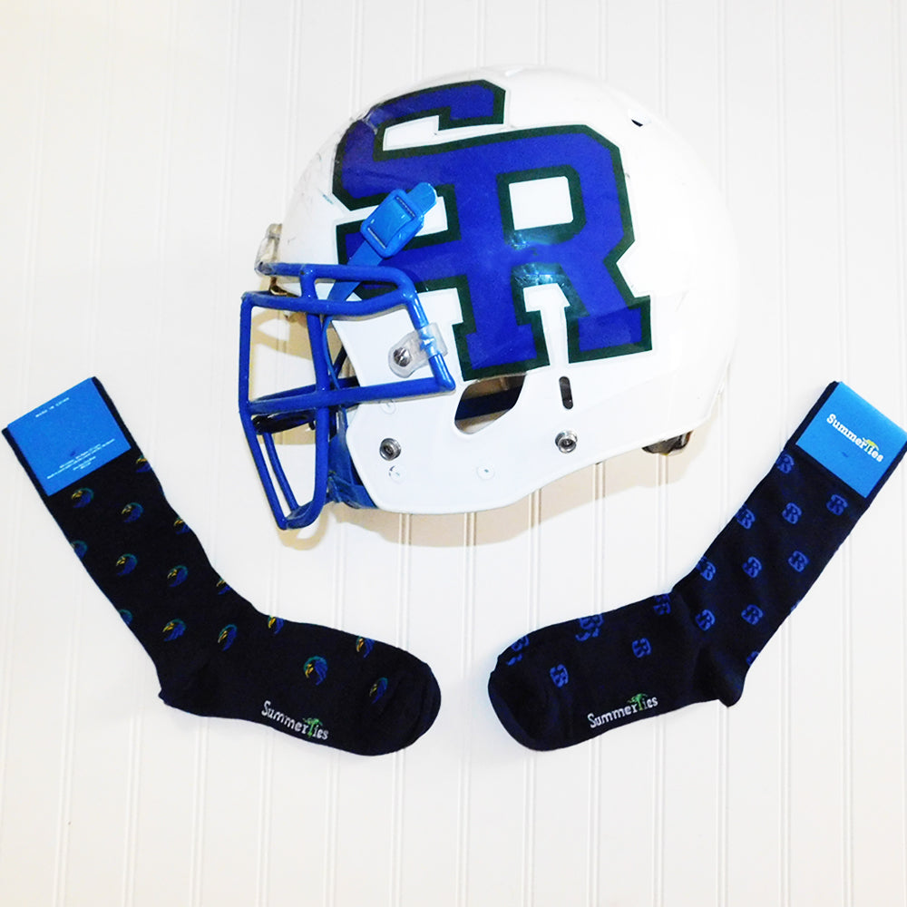 Salve Regina University Socks - Seahawk Logo - Men's Mid Calf - SummerTies