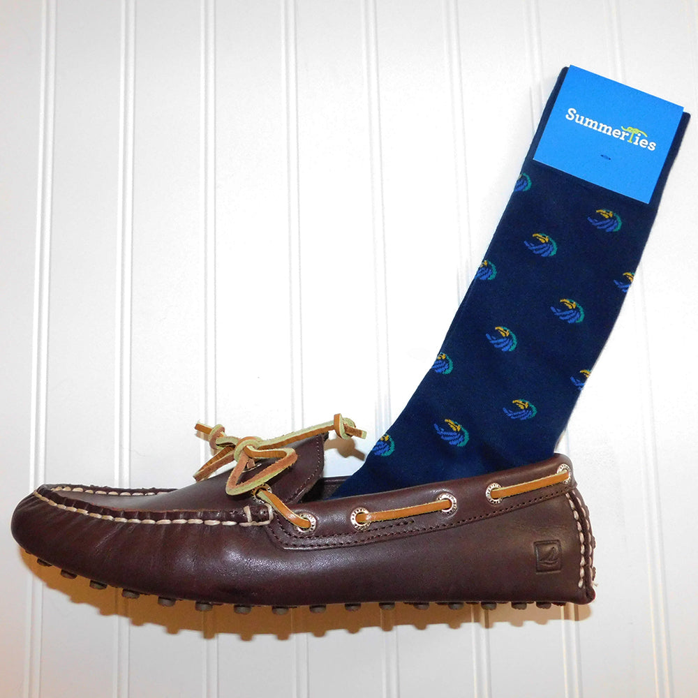 Salve Regina University Socks - Seahawk Logo - Men's Mid Calf - SummerTies