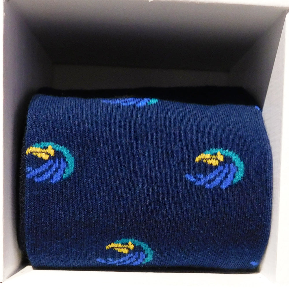 Salve Regina University Socks - Seahawk Logo - Men's Mid Calf - SummerTies