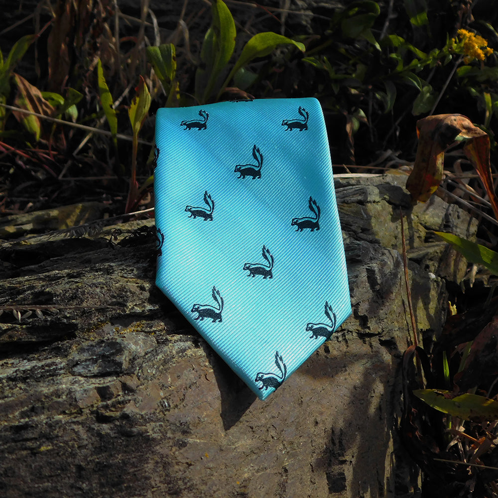 Skunk Necktie - Sea Green, Woven Silk - SummerTies