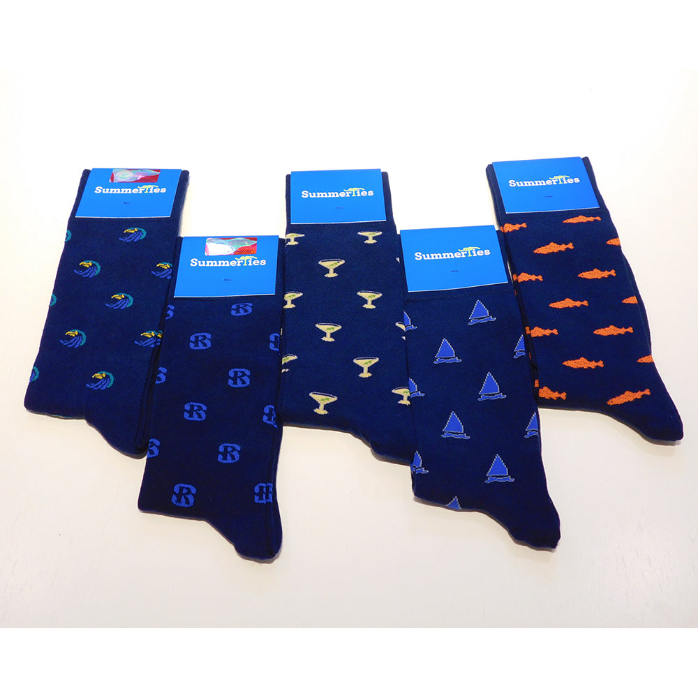 Sailboat Socks - Men's Mid Calf - SummerTies