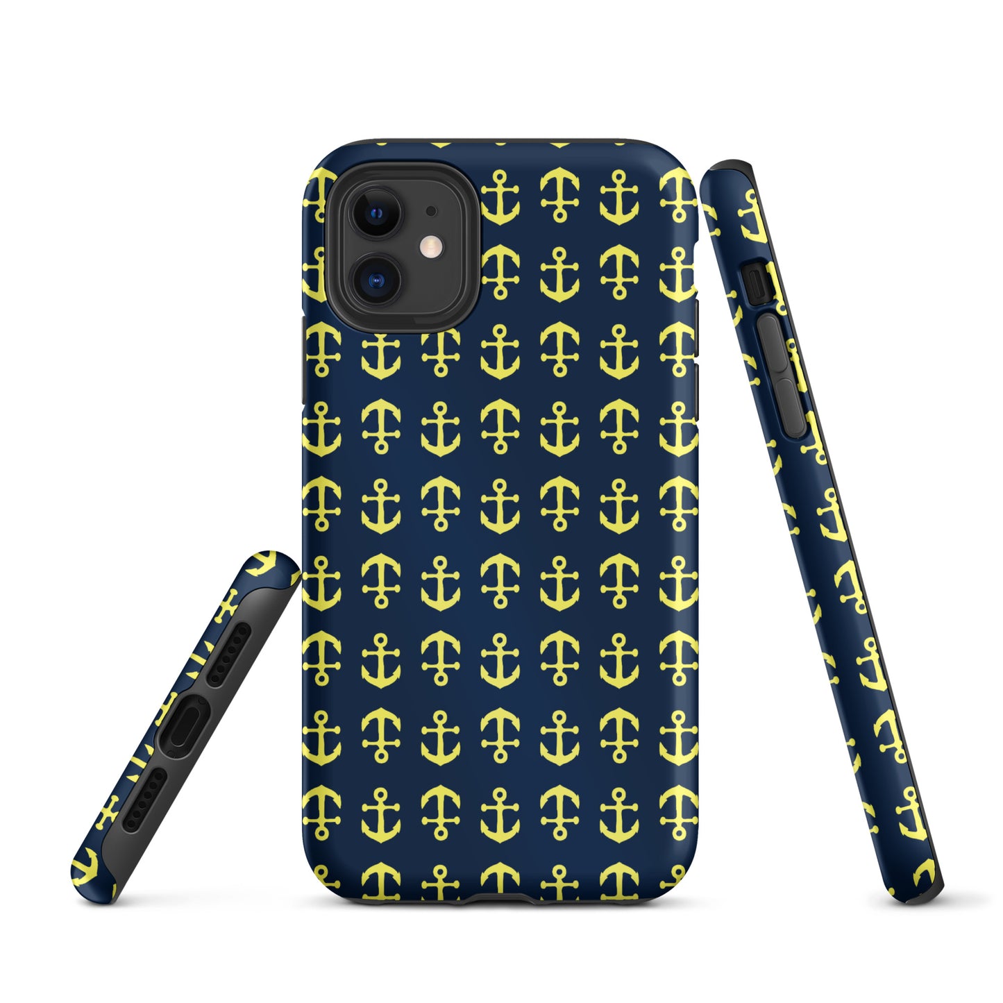 Anchor Toss iPhone Case - Yellow on Navy