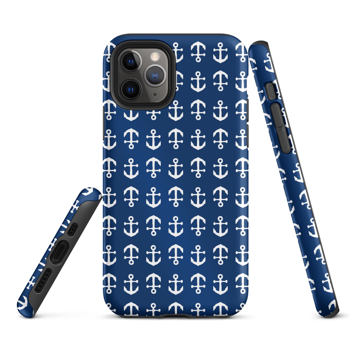 Anchor Toss iPhone Case - White on Navy