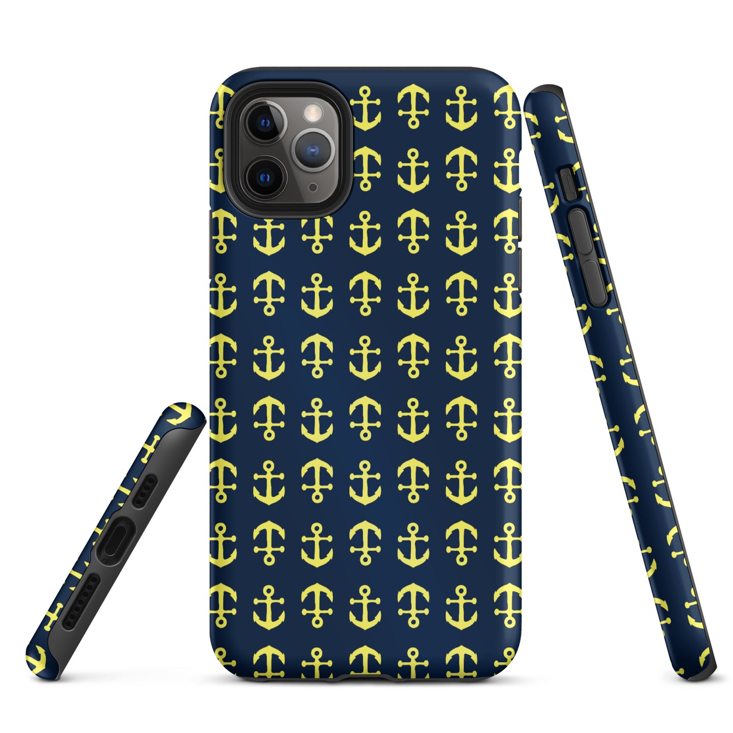 Anchor Toss iPhone Case - Yellow on Navy