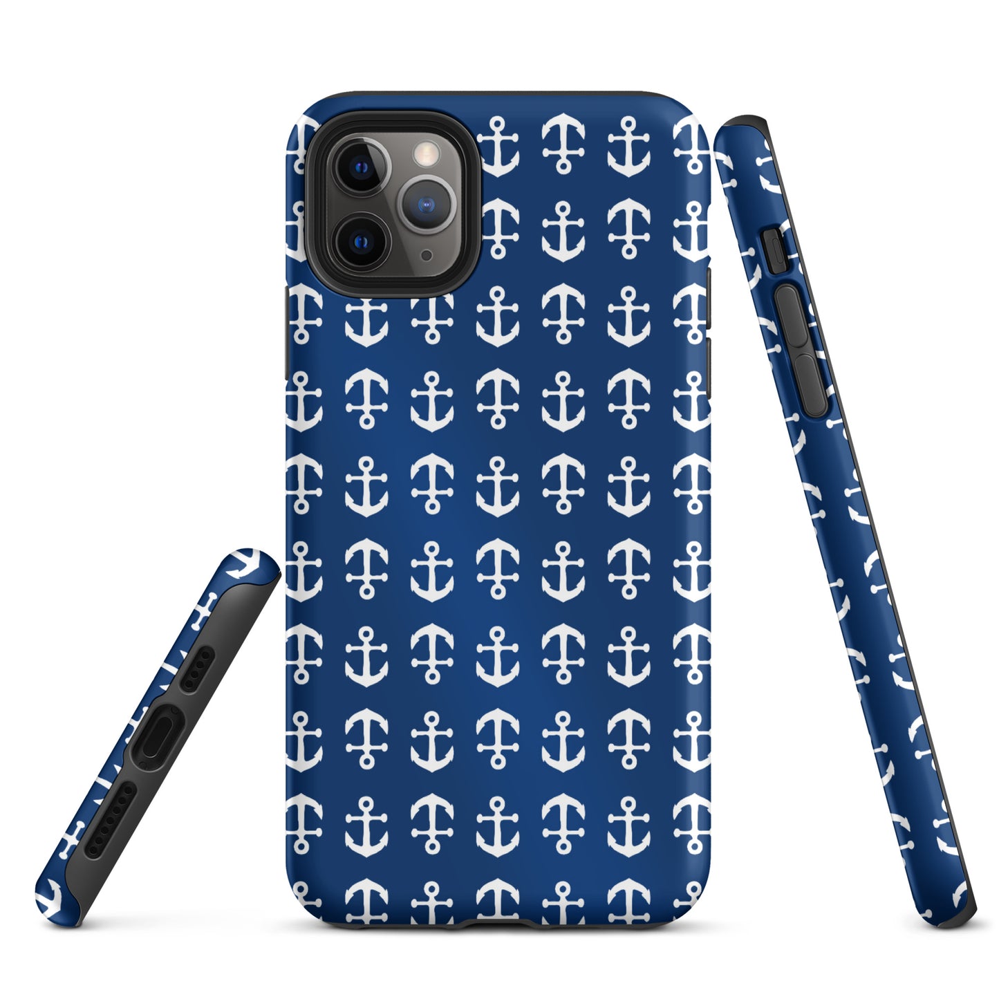 Anchor Toss iPhone Case - White on Navy