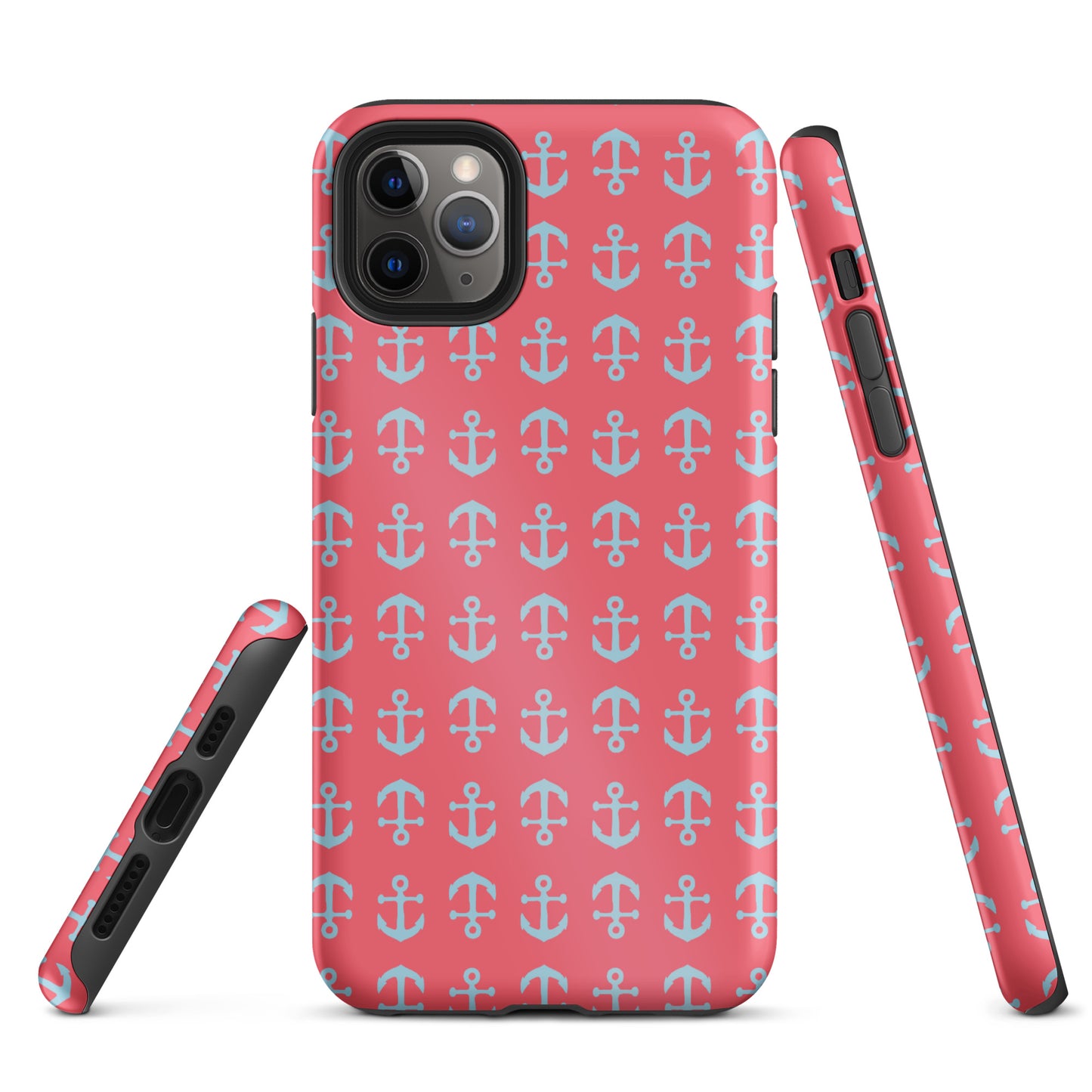 Anchor Toss iPhone Case - Lt. Blue on Coral