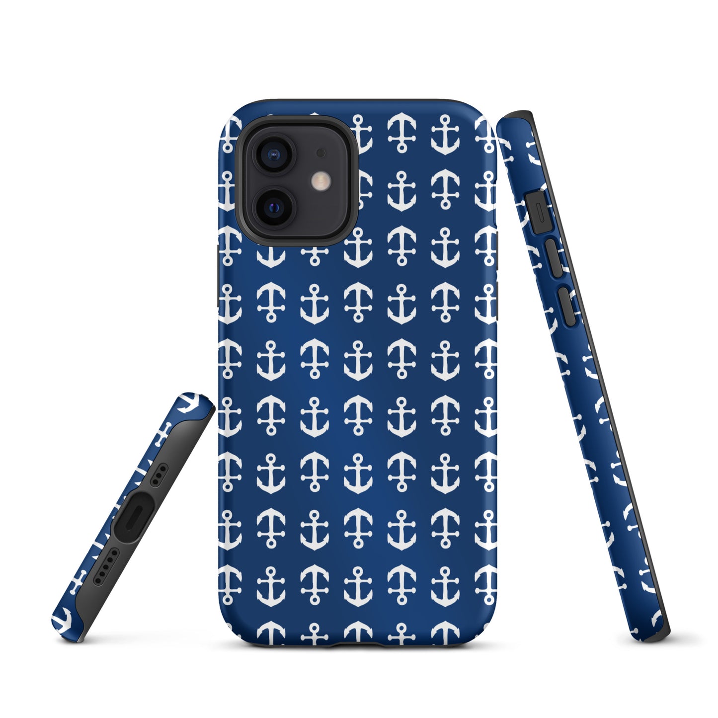 Anchor Toss iPhone Case - White on Navy