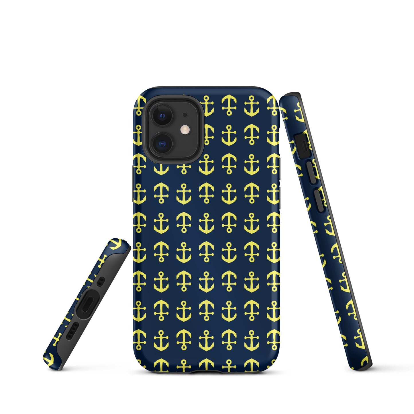 Anchor Toss iPhone Case - Yellow on Navy