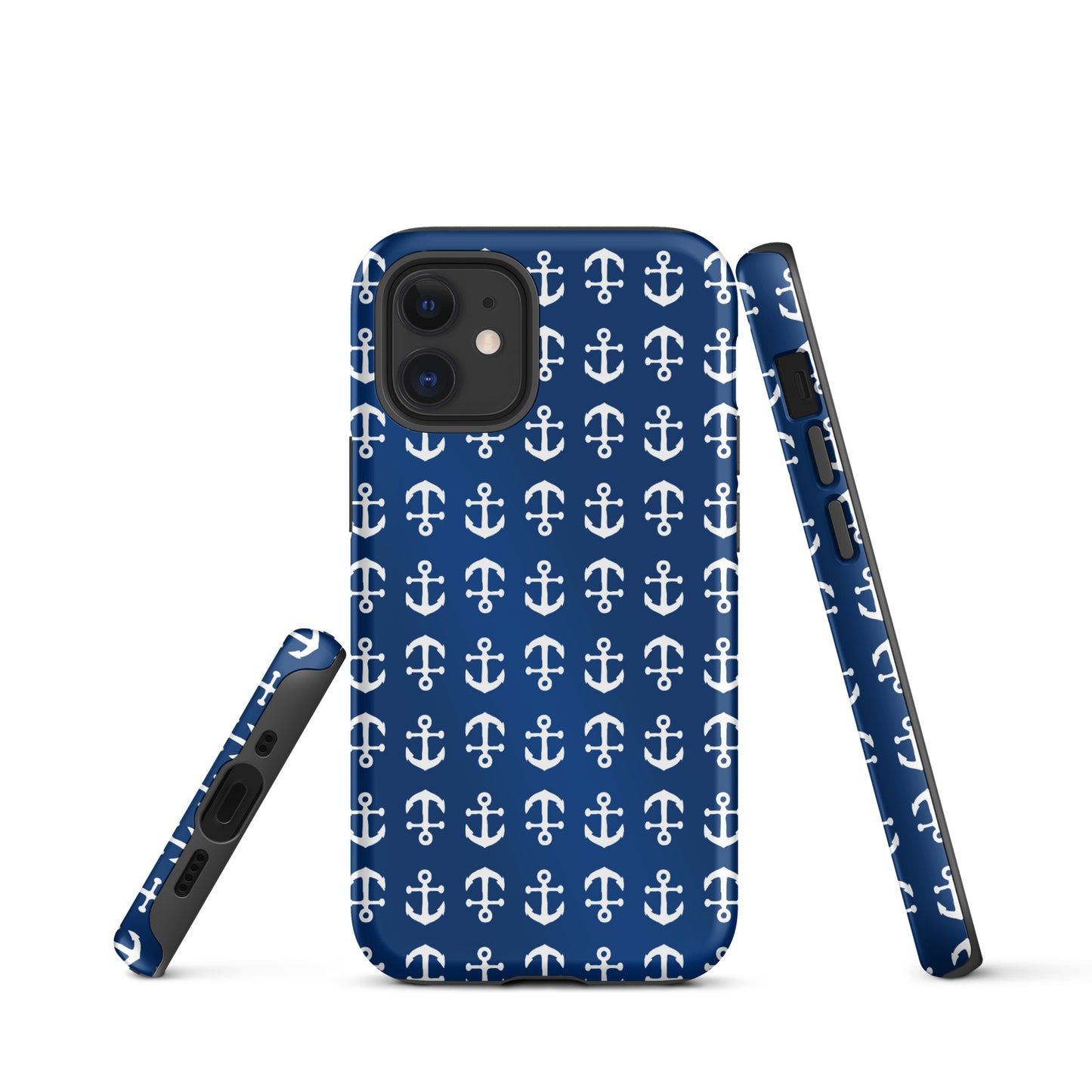 Anchor Toss iPhone Case - White on Navy