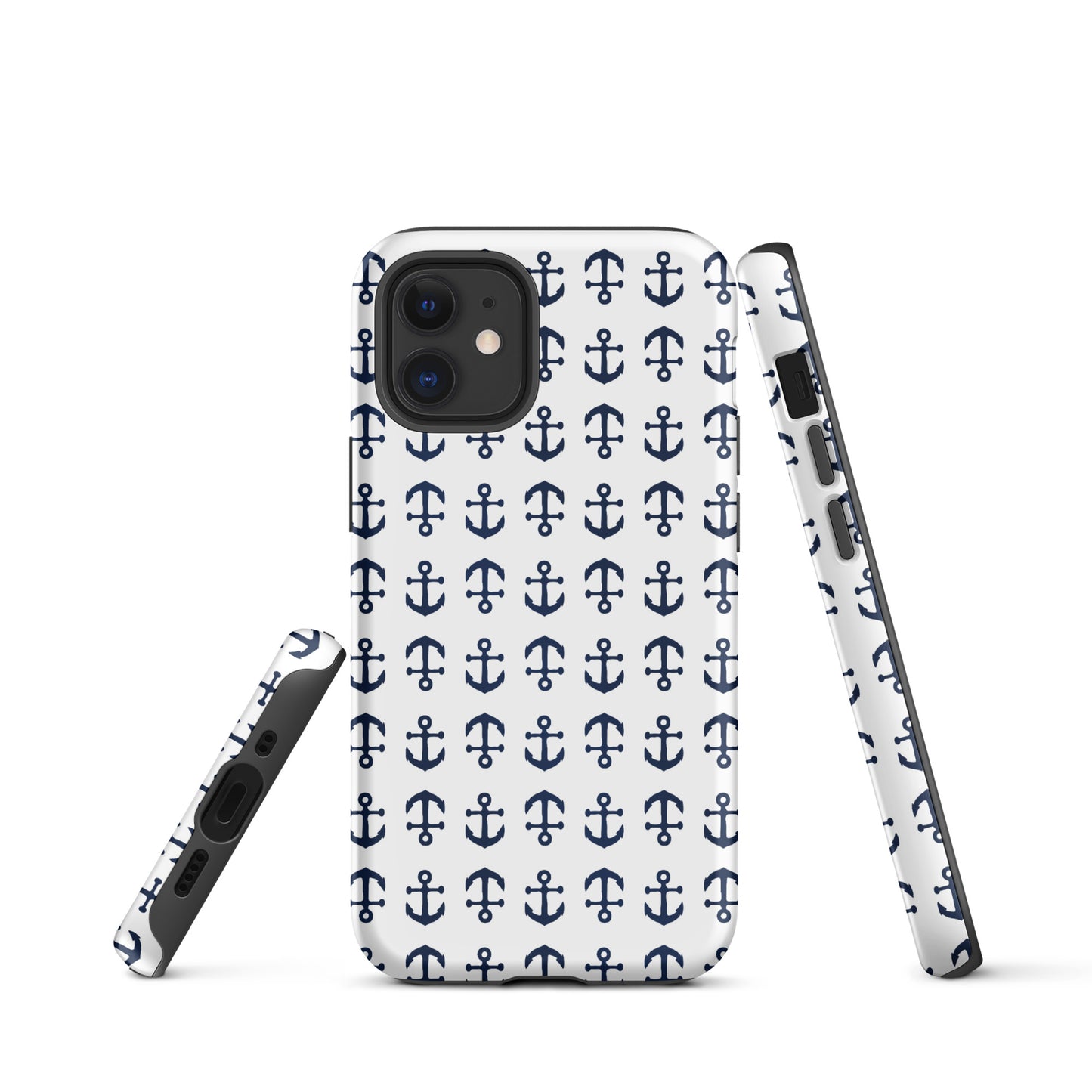 Anchor Toss iPhone Case - Navy on White