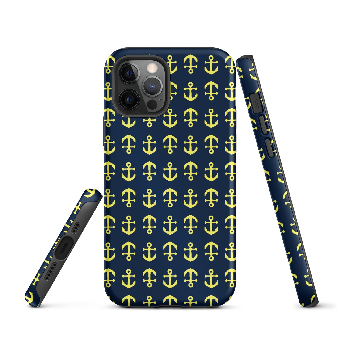 Anchor Toss iPhone Case - Yellow on Navy