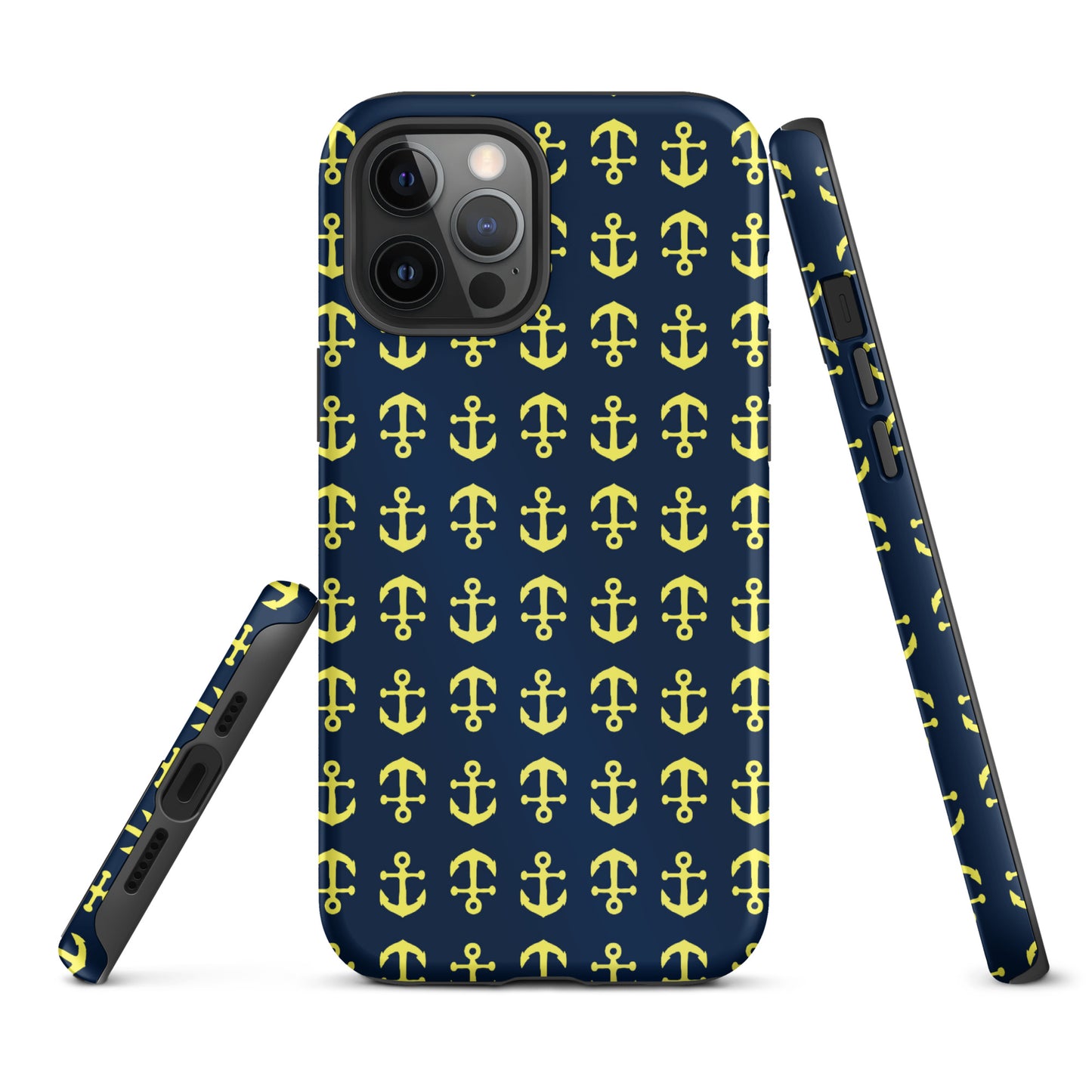 Anchor Toss iPhone Case - Yellow on Navy