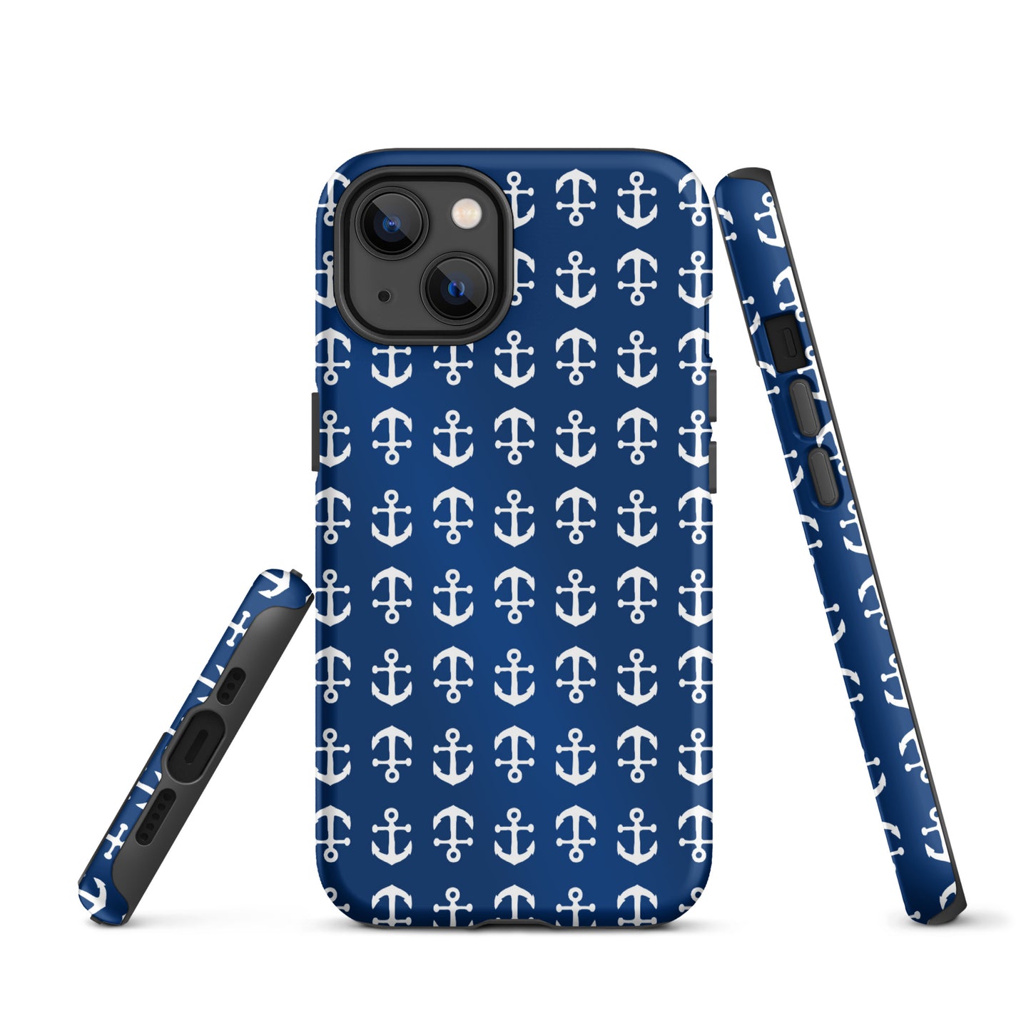 Anchor Toss iPhone Case - White on Navy