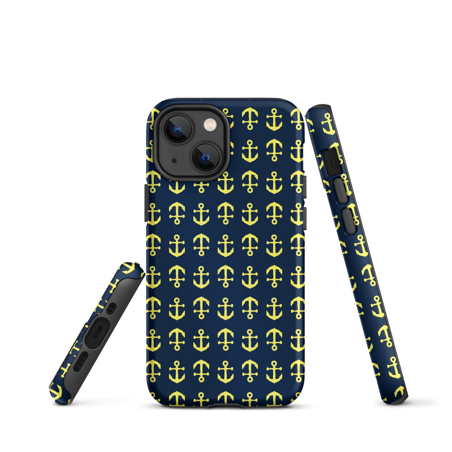 Anchor Toss iPhone Case - Yellow on Navy