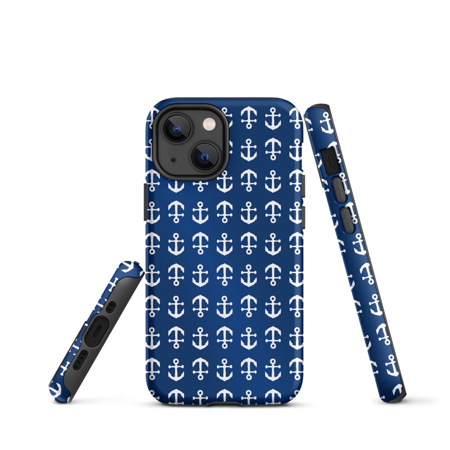 Anchor Toss iPhone Case - White on Navy