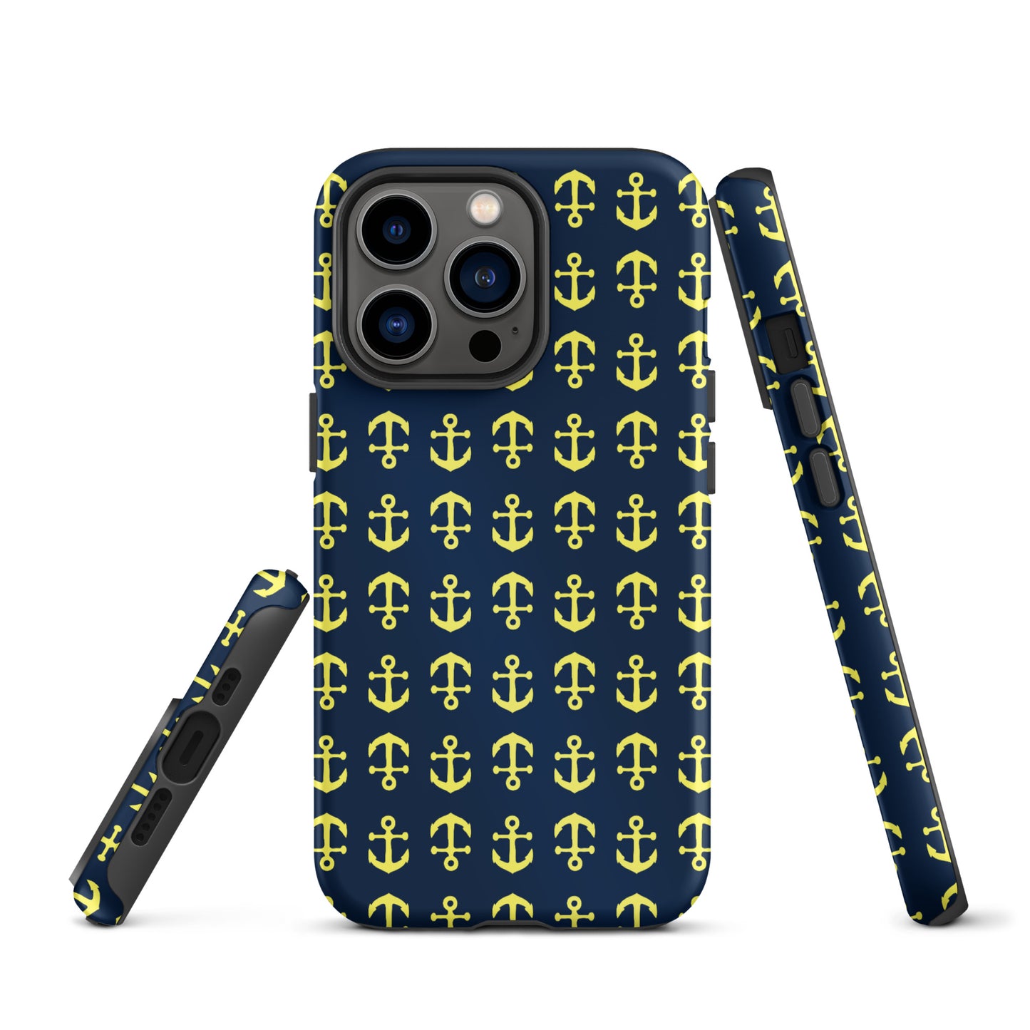 Anchor Toss iPhone Case - Yellow on Navy