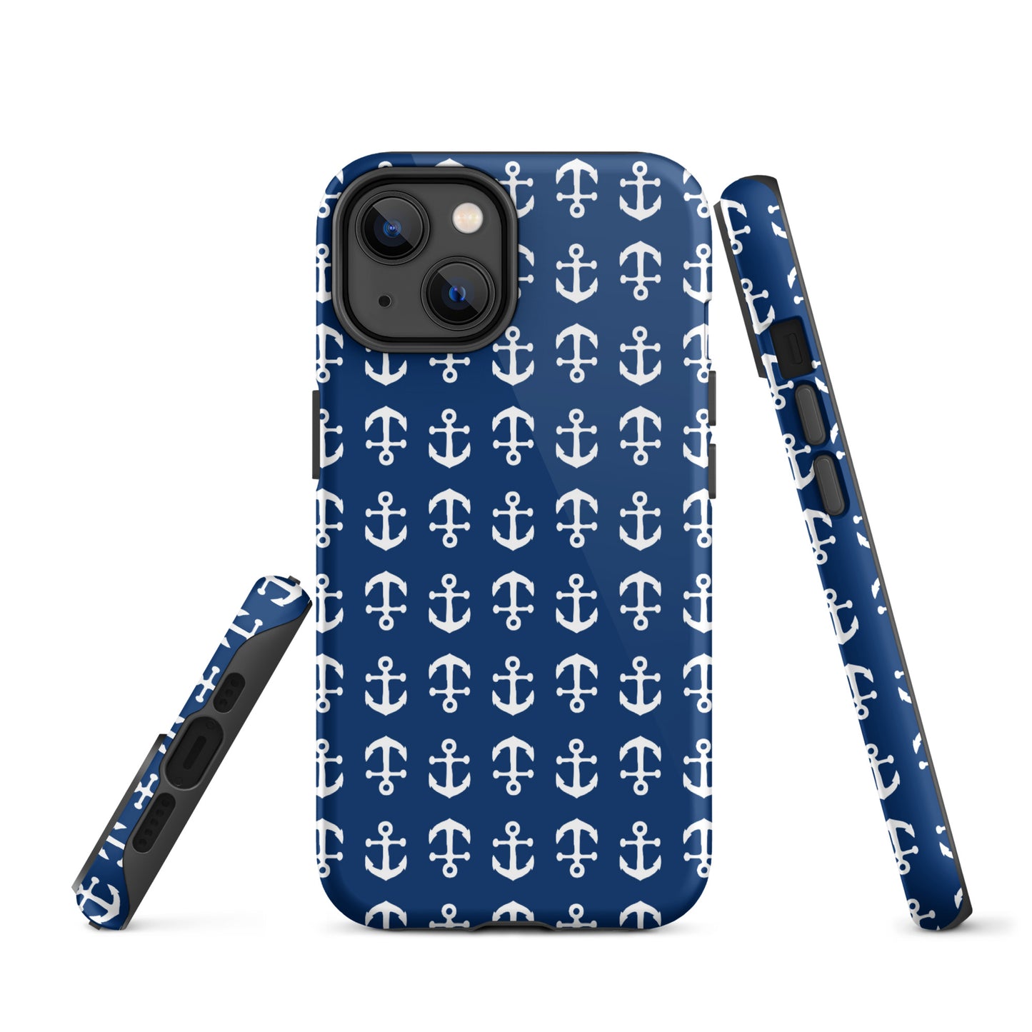 Anchor Toss iPhone Case - White on Navy