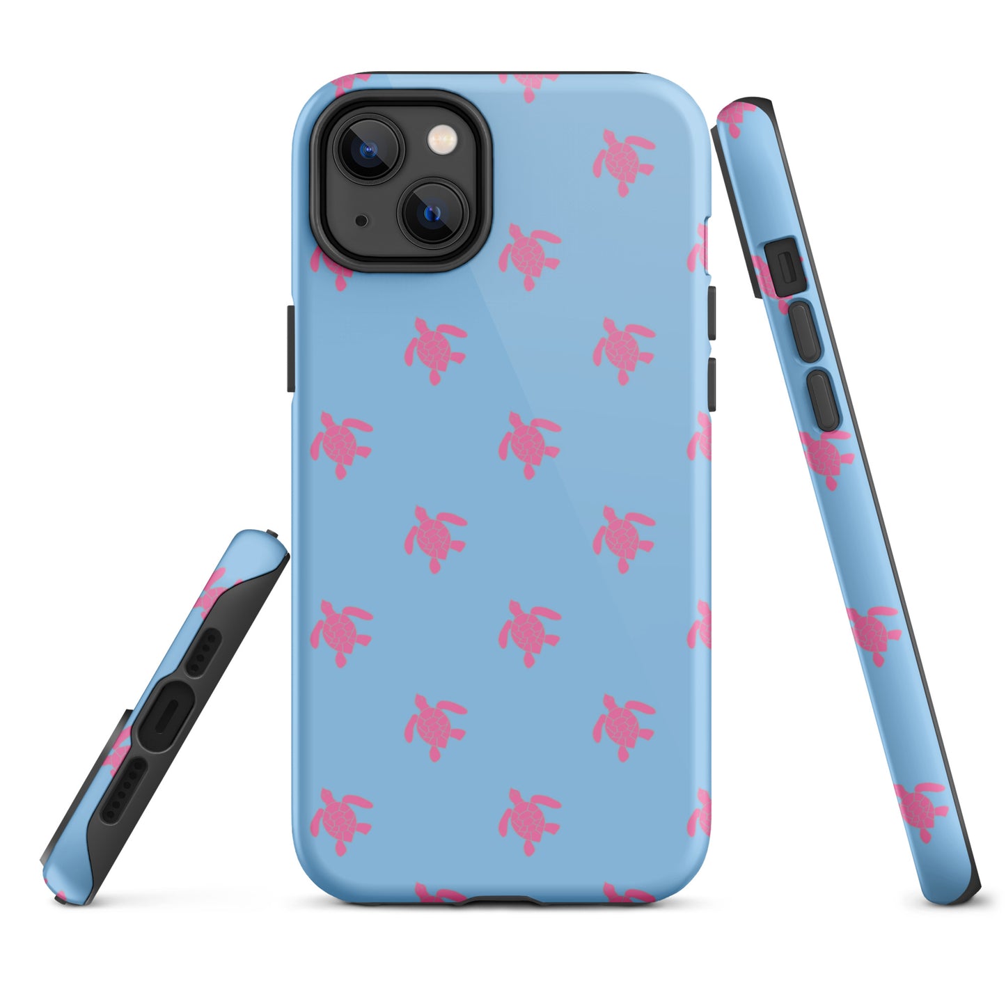 Turtle iPhone Case - Pink on Lt. Blue