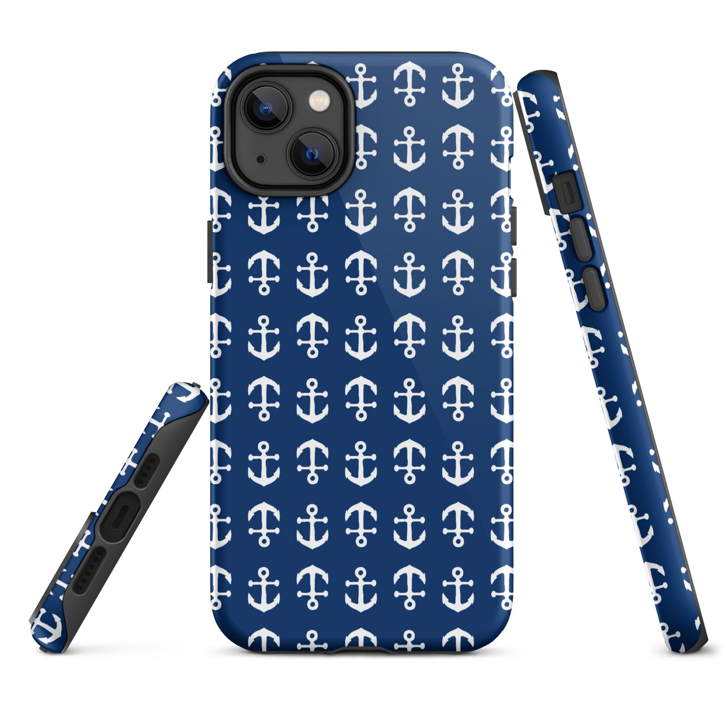 Anchor Toss iPhone Case - White on Navy