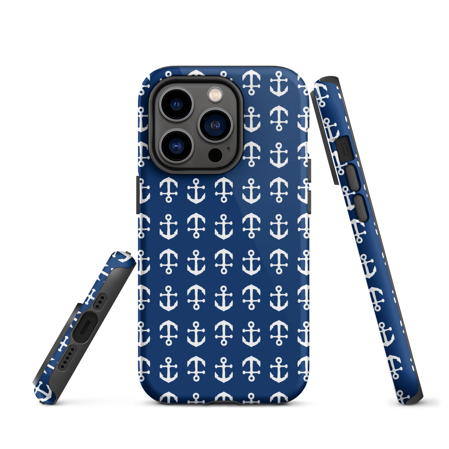 Anchor Toss iPhone Case - White on Navy