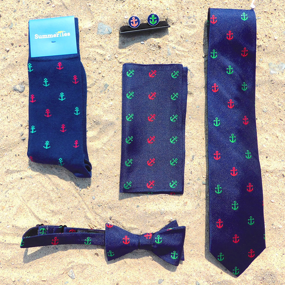 Anchor Bow Tie - Port & Starboard, Woven Silk - SummerTies