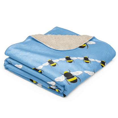 Bee Sherpa blanket - Sky Blue